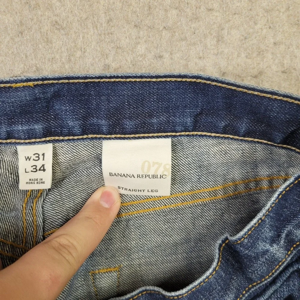 Vintage Banana Republic Straight Leg 078 Mens 31x34 Blue Y2K Baggy Denim